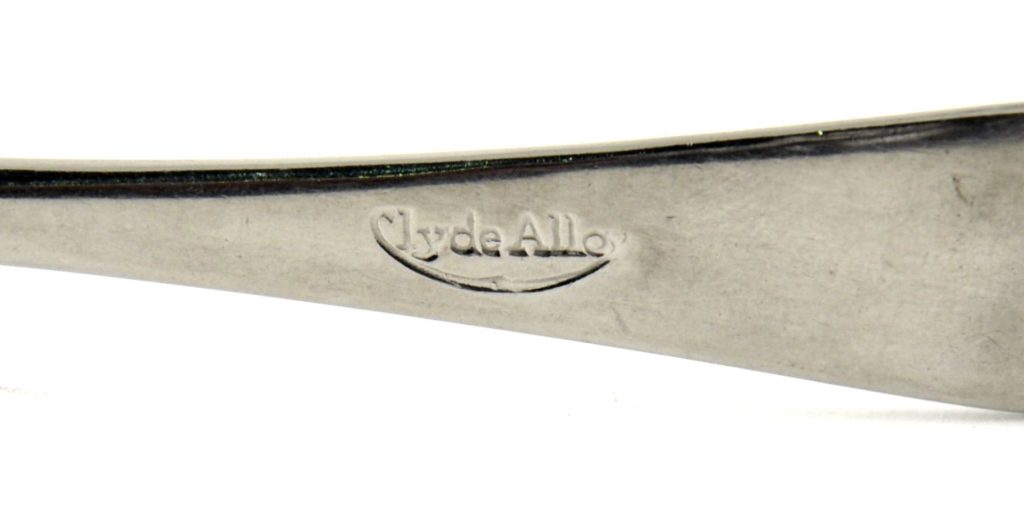 Detail of a stainless steel fork from Clyde Alloy.