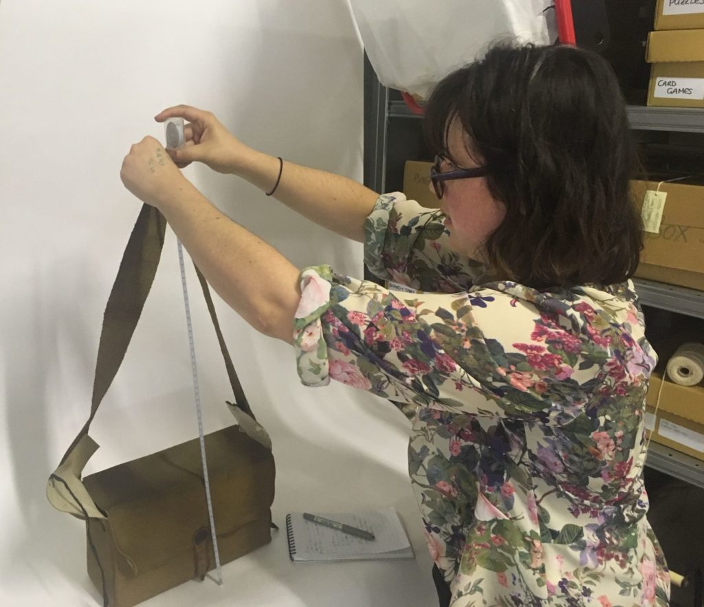 Measuring a first aid kit in the store