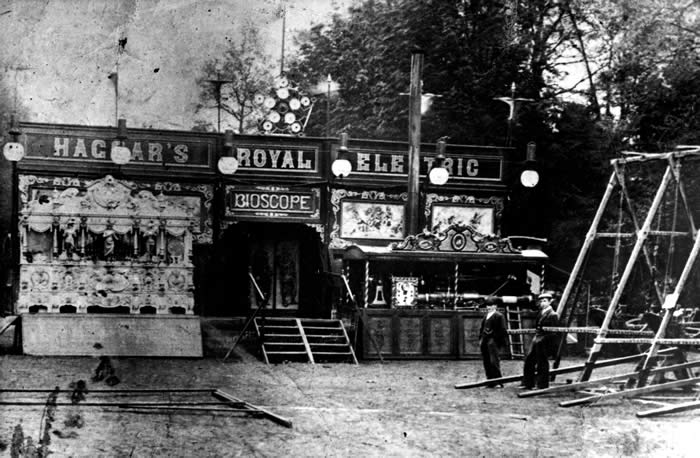 Film pioneer William Haggar's Travelling Bioscope theatre, 1902