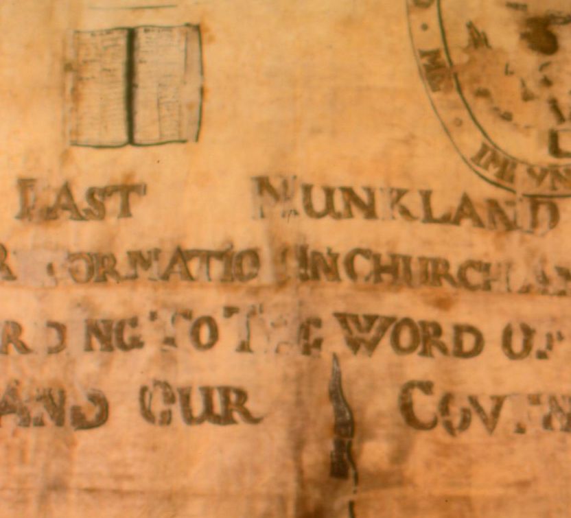 A detail of the East Monkland Covenanter's banner.