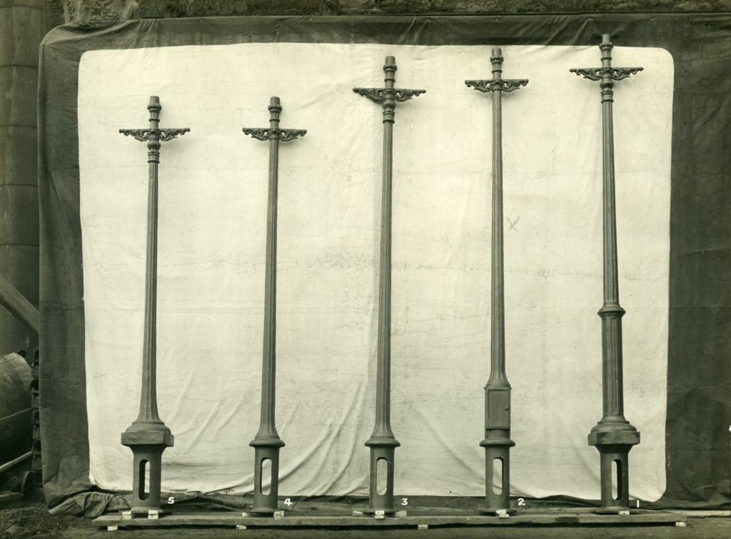 Shotts lamp standards at the foundry.