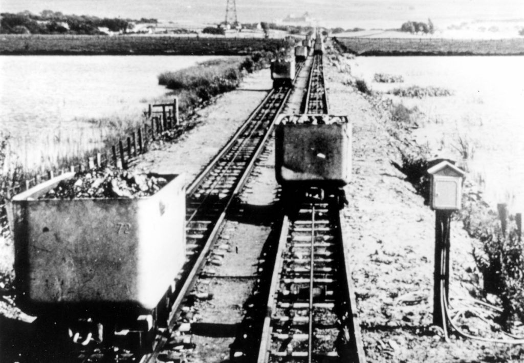 The endless-rope haulage at Kingshill Colliery near Annathill, around 1960.