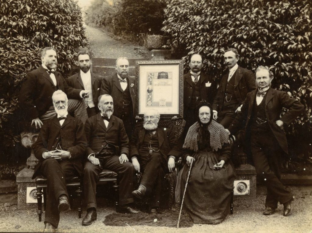 Dr Hunter Selkirk receiving a certificate of thanks for his donation to Airdrie Museum, 1896.