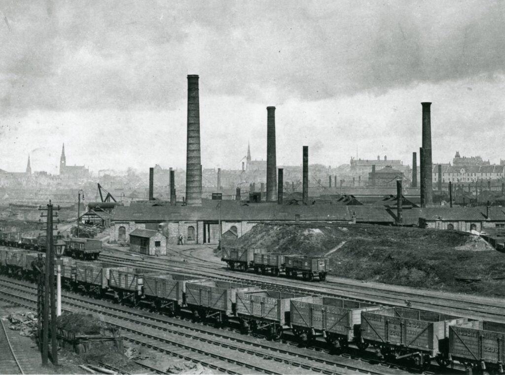 Coatbridge Tinplate Works, around the 1920s. By this time the works was no longer making tinplate but continued as a malleable ironworks.